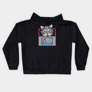 Retro Meowsik-Cat and Music lovers- Kids Hoodie